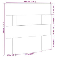 Produktbild för Sänggavel grå 93,5x3x81 cm massiv furu