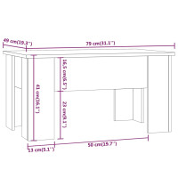 Produktbild för Soffbord rökfärgad ek 79x49x41 cm konstruerat trä