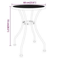 Produktbild för Trädgårdsbord Ø60x72 cm sträckmetall antracit