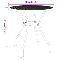 Produktbild för Trädgårdsbord Ø80x72 cm sträckmetall antracit