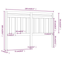 Produktbild för Sänggavel grå 156x4x100 cm massiv furu