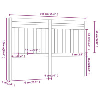 Produktbild för Sänggavel grå 166x4x100 cm massiv furu