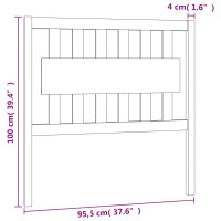 Produktbild för Sänggavel 95,5x4x100 cm massiv furu