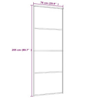 Produktbild för Skjutdörr frostat ESG-glas och aluminium 76x205 cm svart