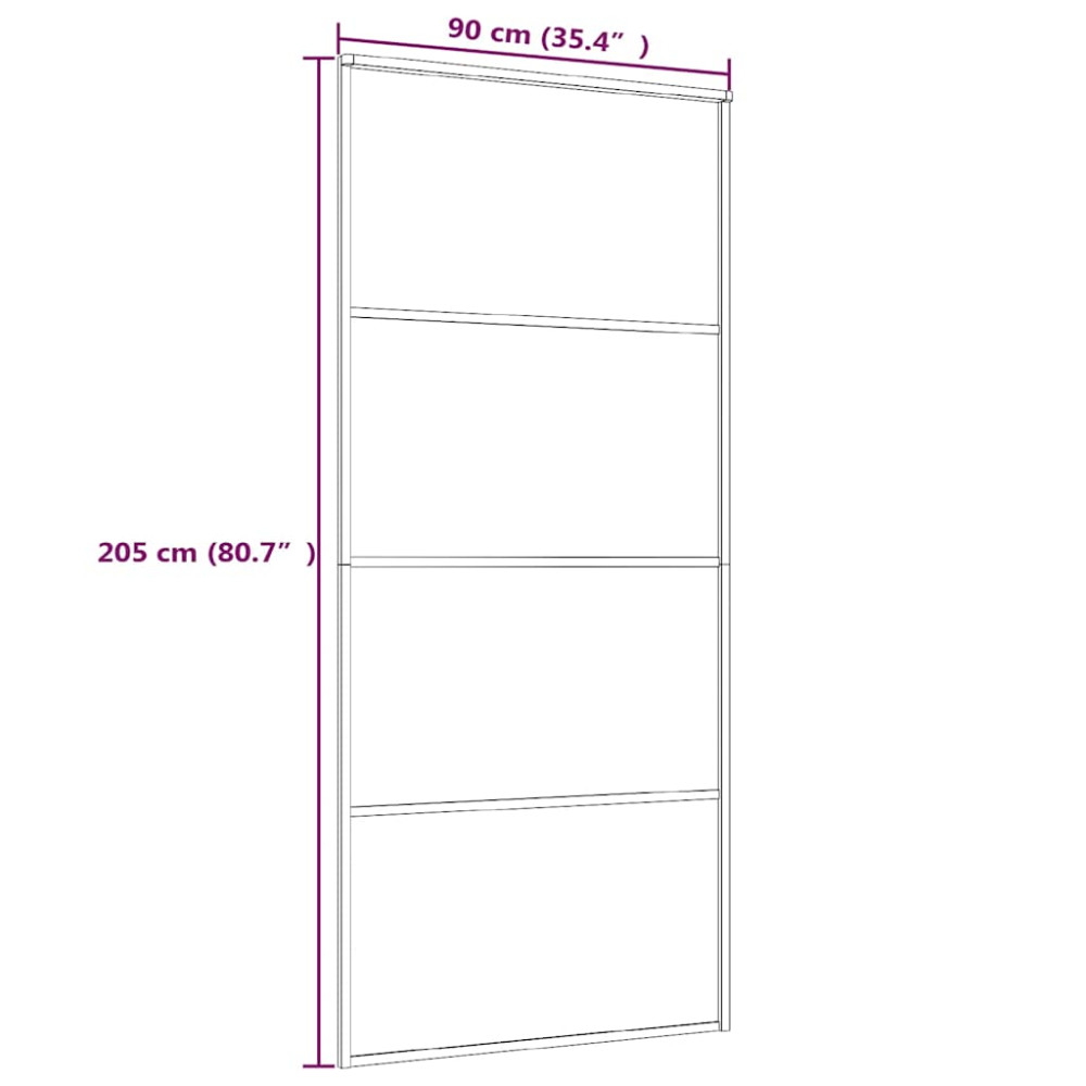 Produktbild för Skjutdörr frostat ESG-glas och aluminium 90x205 cm vit