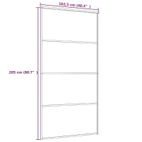 Produktbild för Skjutdörr frostat ESG-glas och aluminium 102,5x205 cm svart