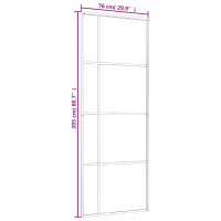Produktbild för Skjutdörr ESG-glas och aluminium 76x205 cm svart