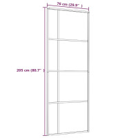 Produktbild för Skjutdörr frostat ESG-glas och aluminium 76x205 cm vit