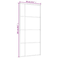 Produktbild för Skjutdörr frostat ESG-glas och aluminium 90x205 cm svart