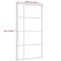 Produktbild för Skjutdörr ESG-glas och aluminium 102,5x205 cm svart