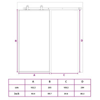 Produktbild för Skjutdörr ESG-glas och aluminium 102,5x205 cm svart