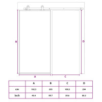 Produktbild för Skjutdörr frostat ESG-glas och aluminium 102,5x205 cm svart