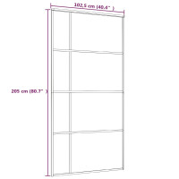 Produktbild för Skjutdörr ESG-glas och aluminium 102,5x205 cm vit