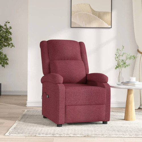 vidaXL Elektrisk reclinerfåtölj vinröd tyg