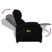 Produktbild för Elektrisk massagefåtölj svart tyg