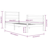 Produktbild för Sängram massiv furu 90x200 cm