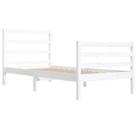 Produktbild för Sängram vit massiv furu 90x200 cm