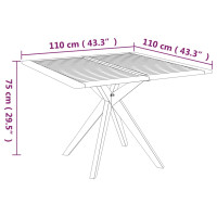 Miniatyr av produktbild för Trädgårdsbord 110x110x75 cm massivt akaciaträ