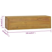 Produktbild för Väggmonterat badrumsskåp 110x45x30 cm massiv teak