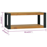 Produktbild för Väggmonterat badrumsskåp 90x45x35 cm massiv teak