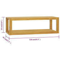 Produktbild för Väggmonterat badrumsskåp 110x45x35 cm massiv teak