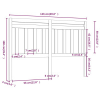 Produktbild för Sänggavel grå 126x4x100 cm massiv furu