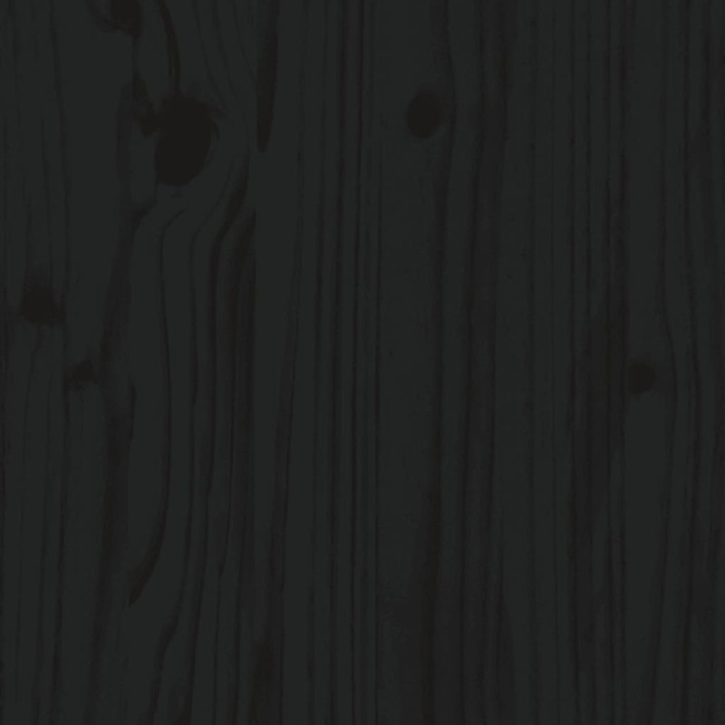 Produktbild för Sängram svart massivt trä 120x190 cm