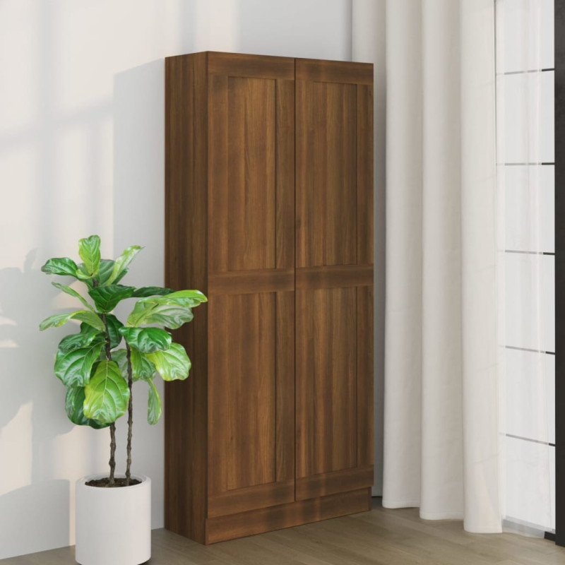 Produktbild för Bokhylla brun ek 82,5x30,5x185,5 cm konstruerat trä