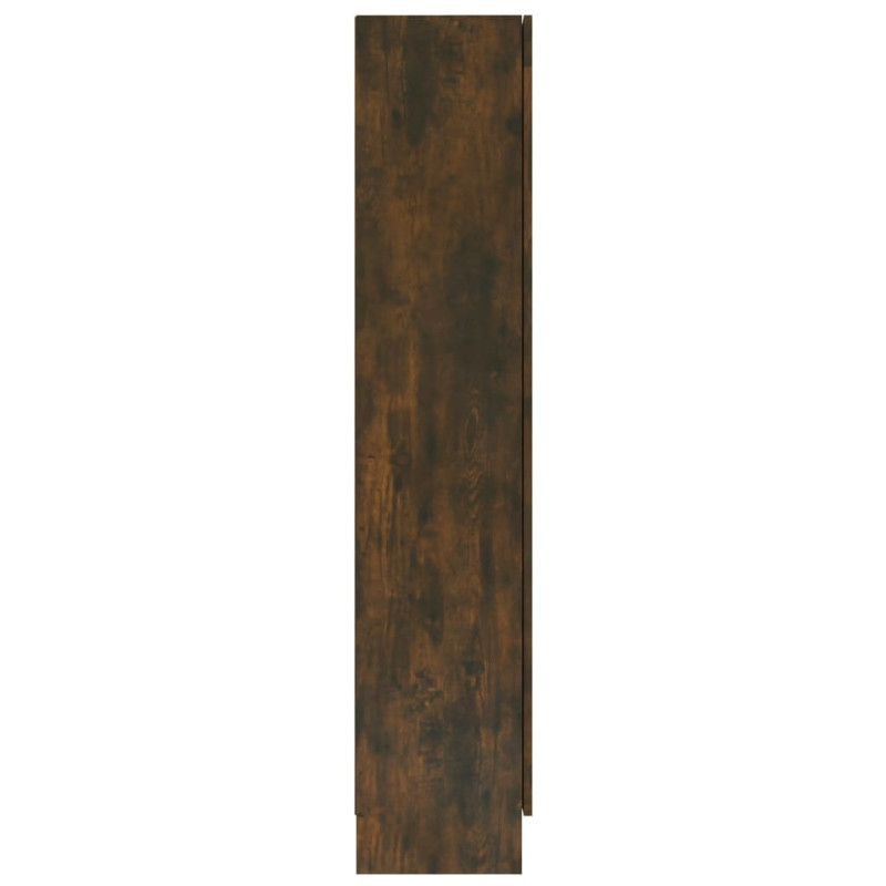 Produktbild för Vitrinskåp rökfärgad ek 82,5x30,5x150 cm konstruerat trä