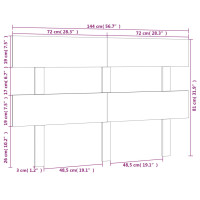 Produktbild för Sänggavel grå 144x3x81 cm massiv furu