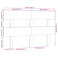 Produktbild för Sänggavel grå 164x3x81 cm massiv furu