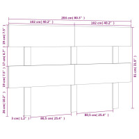 Produktbild för Sänggavel grå 204x3x81 cm massiv furu