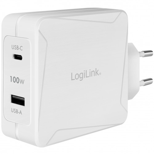 LogiLink USB-laddare 1 x USB-C PD 1 x USB-A 100W GaN