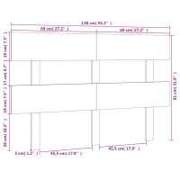 Produktbild för Sänggavel honungsbrun 138x3x81 cm massiv furu