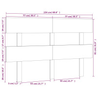 Produktbild för Sänggavel grå 154x3x81 cm massiv furu