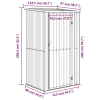 Produktbild för Trädgårdsskjul antracit 118,5x97x209,5 cm galvaniserat stål