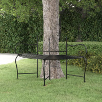 Produktbild för Trädbänk 150 cm svart stål