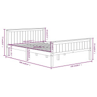 Produktbild för Sängram mörkbrun massiv furu 120x200 cm