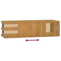 Produktbild för Väggmonterat badrumsskåp 110x40x30 cm massiv teak