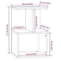 Produktbild för Sängbord 2 st brun ek 35x35x55 cm konstruerat trä