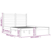 Produktbild för Sängram vit massiv furu 120x190 cm