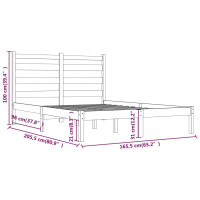 Produktbild för Sängram vit massiv furu 160x200 cm