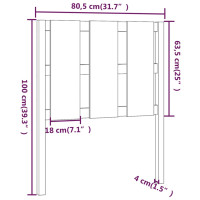 Produktbild för Sänggavel honungsbrun 80,5x4x100 cm massiv furu