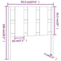 Produktbild för Sänggavel honungsbrun 95,5x4x100 cm massiv furu