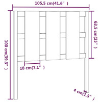 Produktbild för Sänggavel honungsbrun 105,5x4x100 cm massiv furu