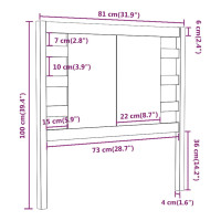 Produktbild för Sänggavel svart 81x4x100 cm massiv furu