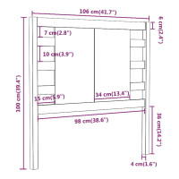 Produktbild för Sänggavel svart 106x4x100 cm massiv furu