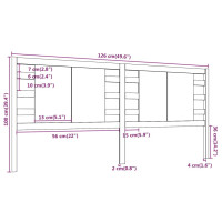 Produktbild för Sänggavel svart 126x4x100 cm massiv furu