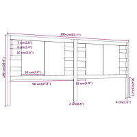 Produktbild för Sänggavel svart 206x4x100 cm massiv furu