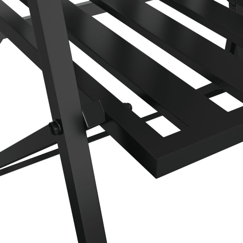 Produktbild för Trädgårdsbänk 2-sits 137 cm svart stål